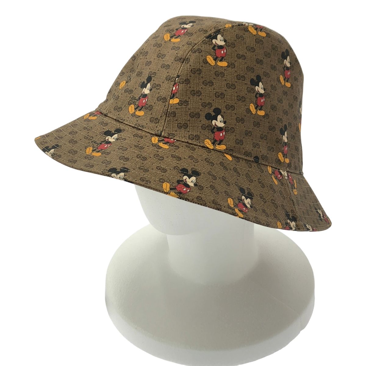 GUCCI | グッチ | × Disney mickey | ディズニー ミッキー | 602978 総柄 GGスプリーム バケットハット 帽子 | 59 L | ブラウン | メンズ