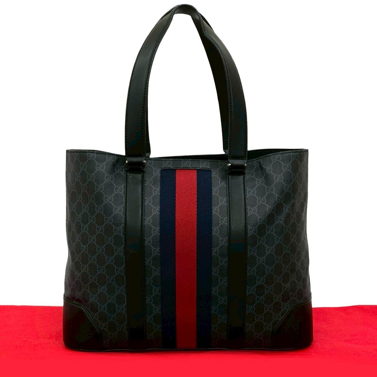 極 美品 GUCCI グッチ シェリーライン GGスプリーム ロゴ レザー