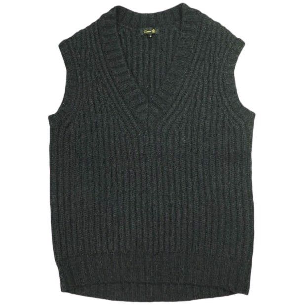 Drawer ドゥロワー 22AW 3G畔編みVネックニットベスト 6518-105-0496 1 チャコールグレー セーター プルオーバー 定価69 300円 トップス g23680