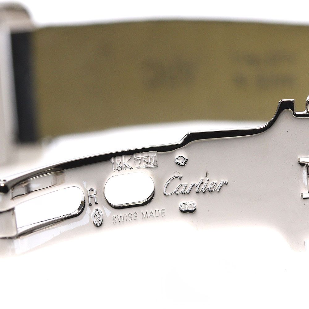 カルティエ CARTIER WB707331 タンクアメリカン SM K18WG ダイヤベゼル クォーツ レディース良品_792354