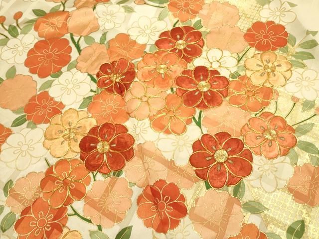 平和屋着物□訪問着 駒刺繍 枝花文 金彩 やまと誂製 正絹 逸品