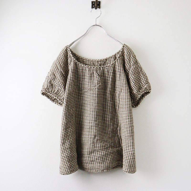 うさとの服　フード付トップス　草木染　手織り　天然素材 今日のUsaato、何着てる？ 葉っぱ sizeF トップス size4