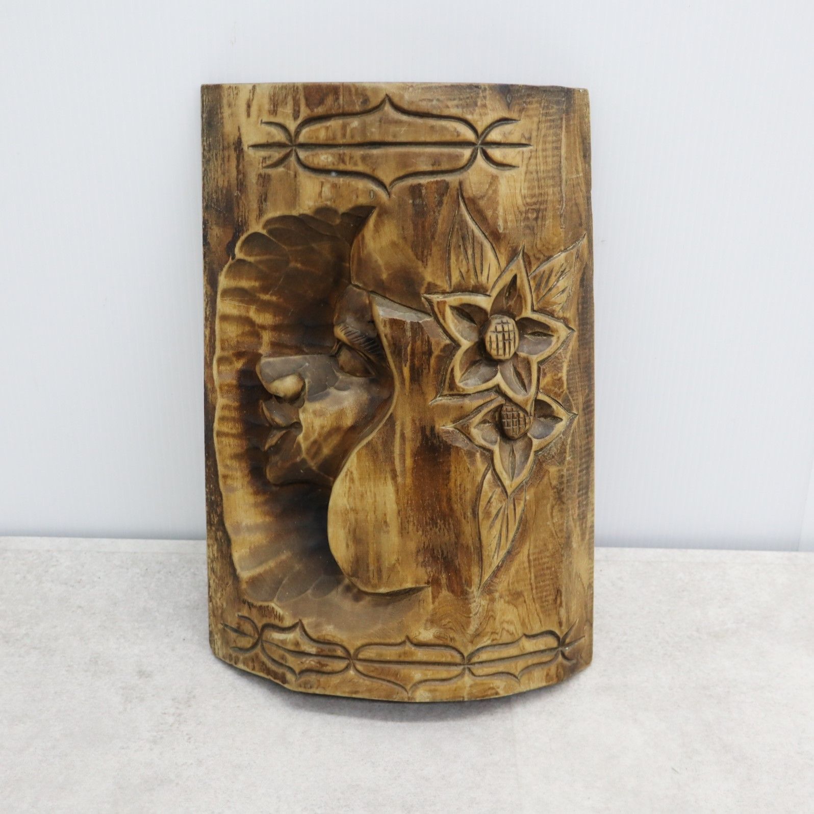 北海道 アイヌ 木彫り 壁掛け 工芸品 人気 北海道 アイヌ 木彫り