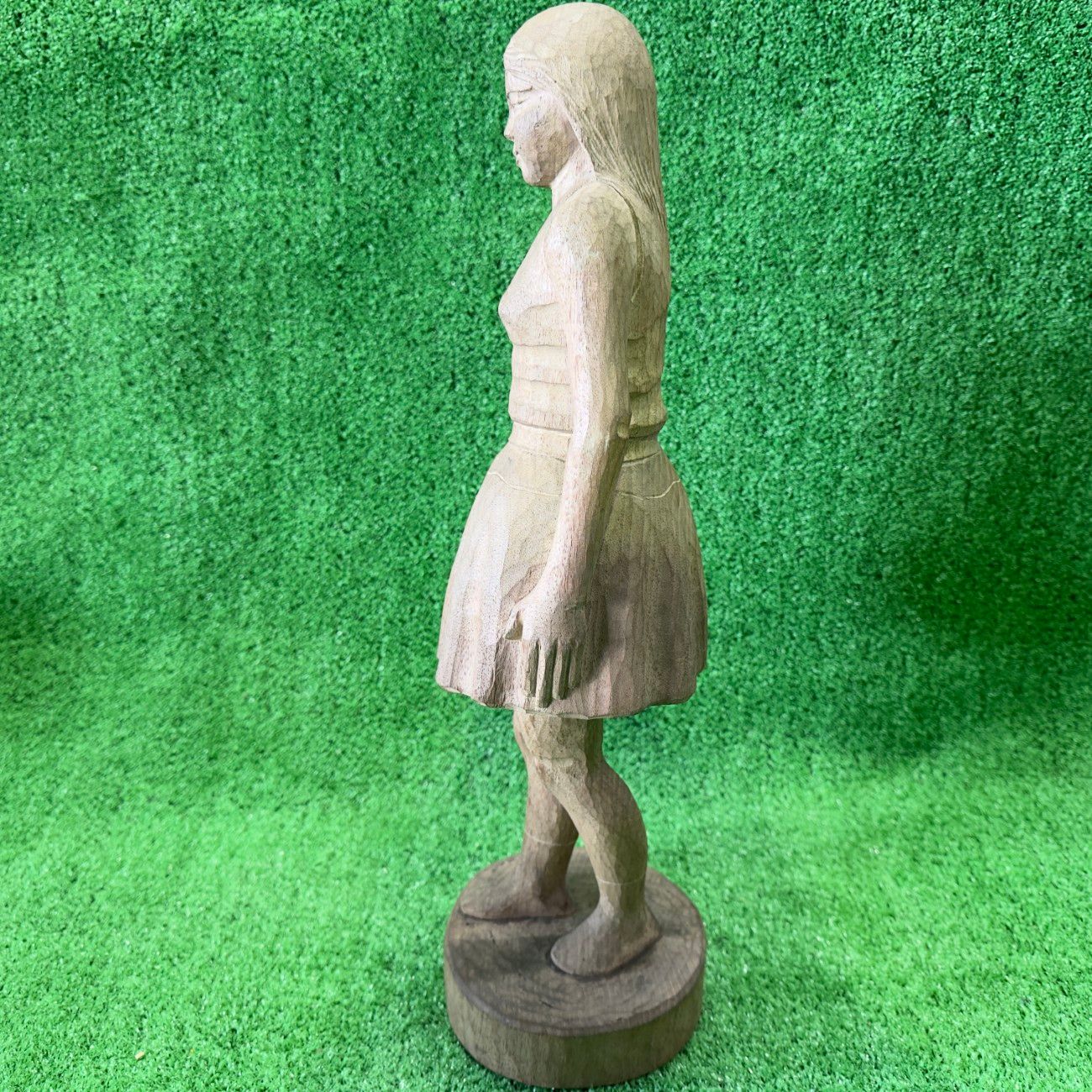 品 北海道 農民彫刻家 松田与一 木彫 オブジェ 在銘 高さ46cm