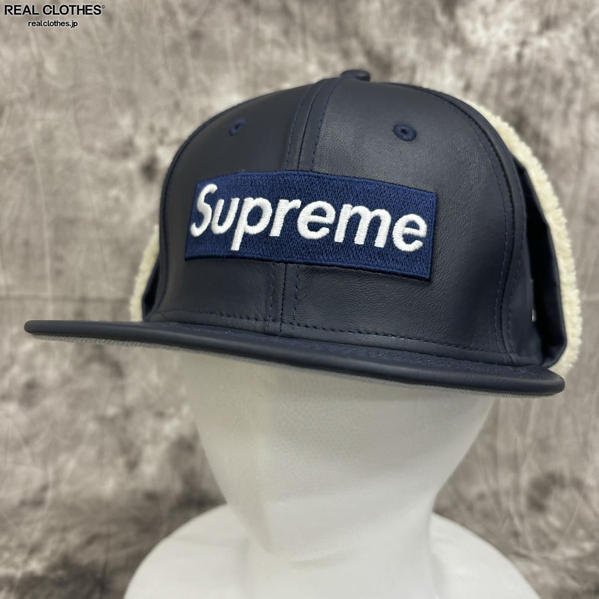 Supreme×New Era/シュプリーム×ニューエラ【22AW】Leather Earflap Box Logo/レザー イヤーフラップ  ボックスロゴ フライトキャップ - メルカリ