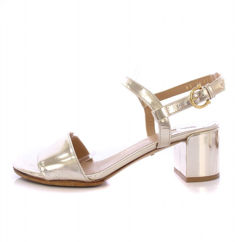 【美品】Salvatore Ferragamo フェラガモ　ゴールドサンダル SALVATORE FERRAGAMO|フェラガモ サンダル ガンチーニ 25.5cm