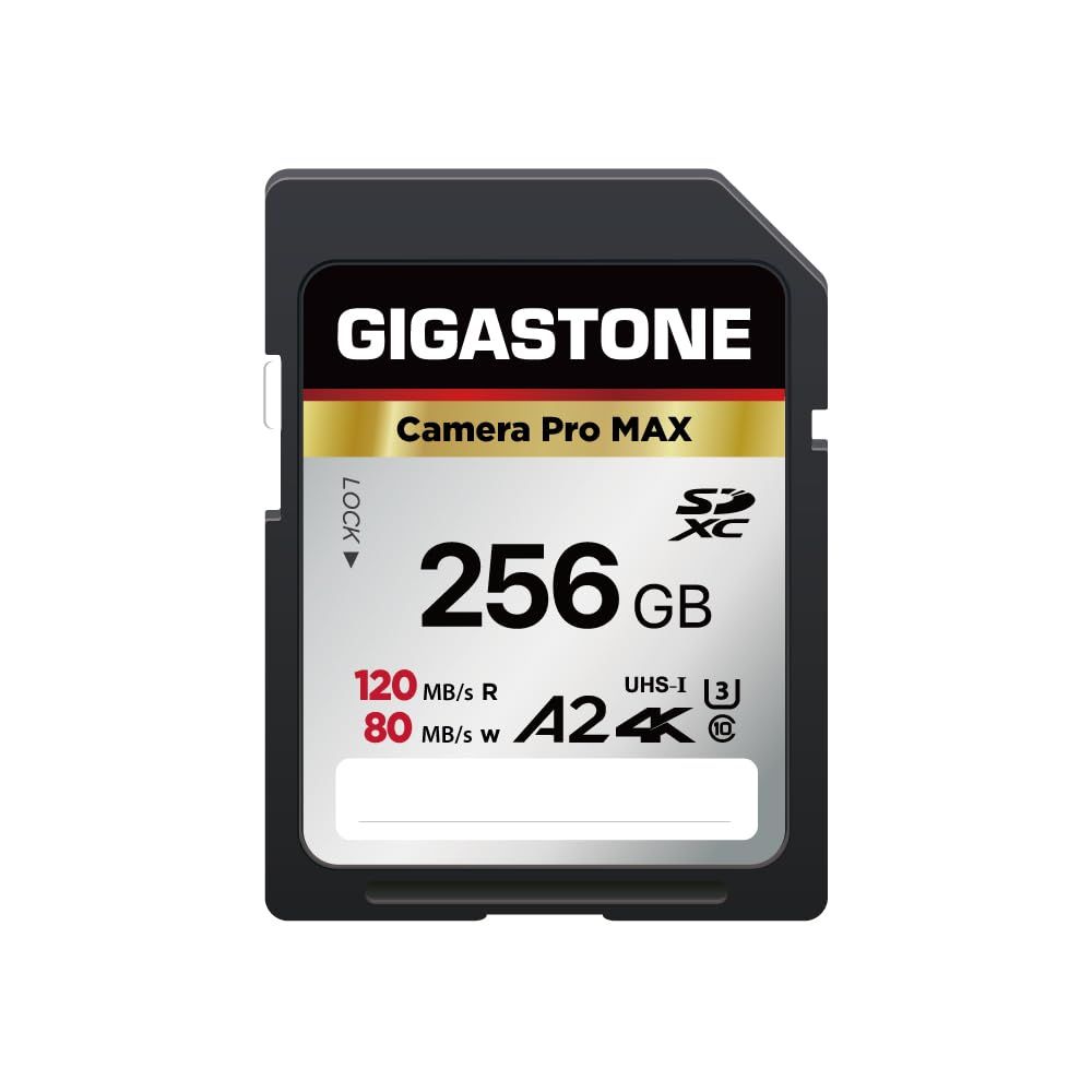 Gigastone SDカード 256GB Camera Pro MAX A2 4K U3 Class 10 SDXC 高速 4K UHD - Full HD ビデオ Canon Nikon Sony Pentax Kodak Olympus Pan…