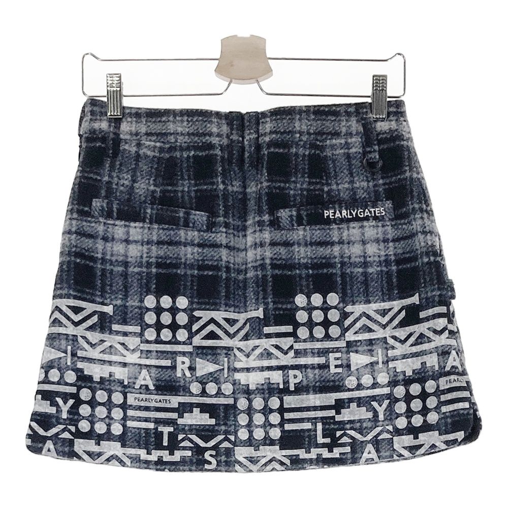 サイズ 0 PEARLY GATES パーリーゲイツ 055-2234112 スカート チェック 総柄 ネイビー系 240101543754 ゴルフウェア レディース ストスト
