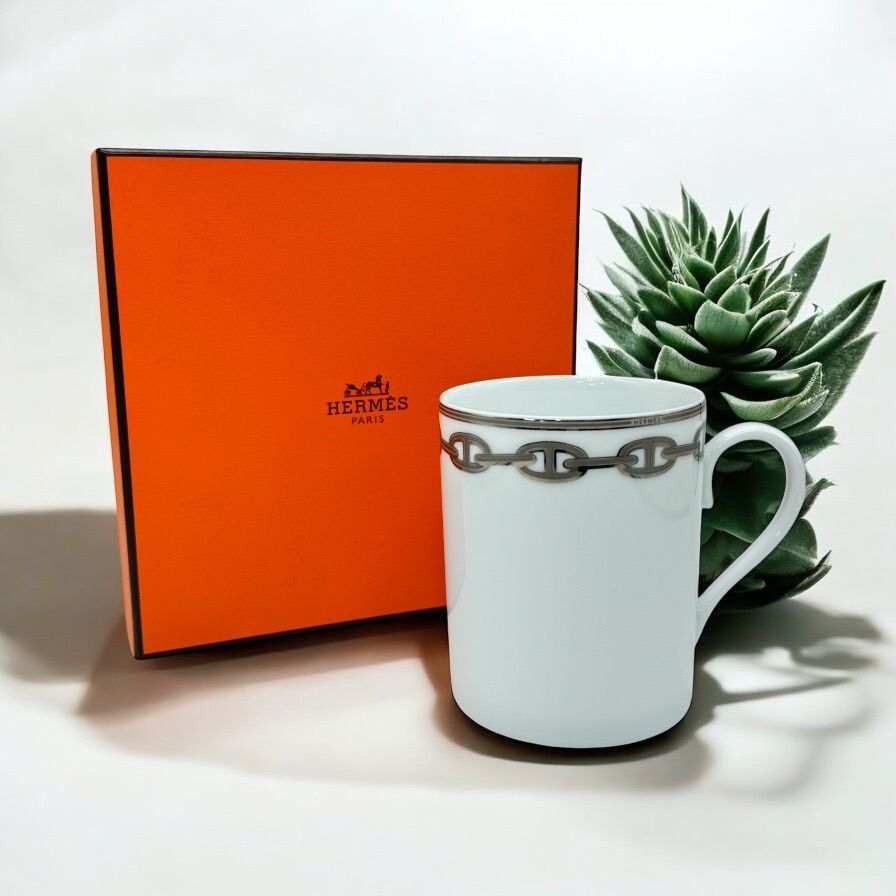 エルメス Hermes シェーヌダンクル マグカップ 錨のチェーン柄