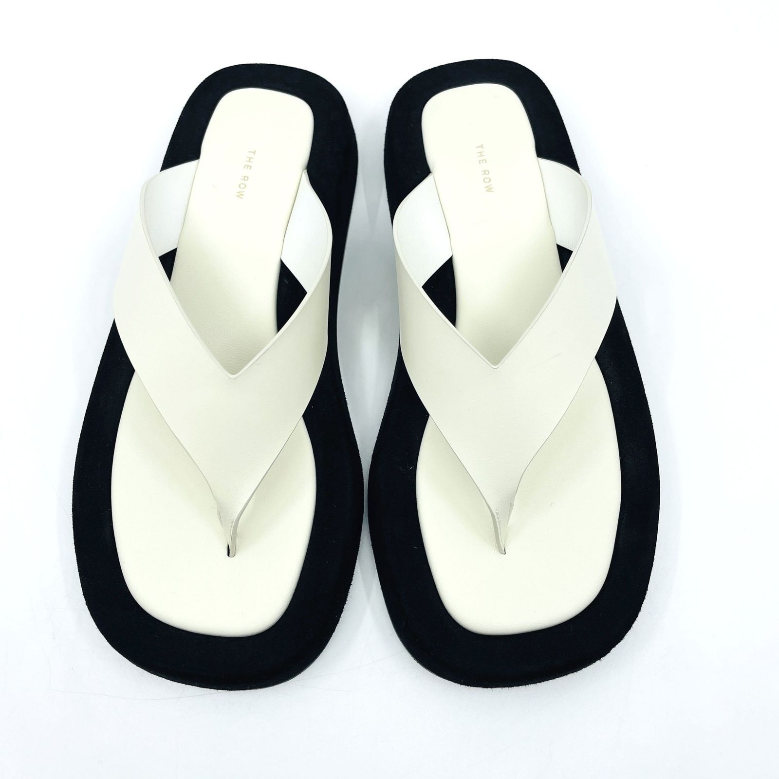 ザ ロウ THE ROW GINZA スエード トングサンダル フラットサンダル ミッドソール 37 24cm WWW_MORNINGWALKER_COM