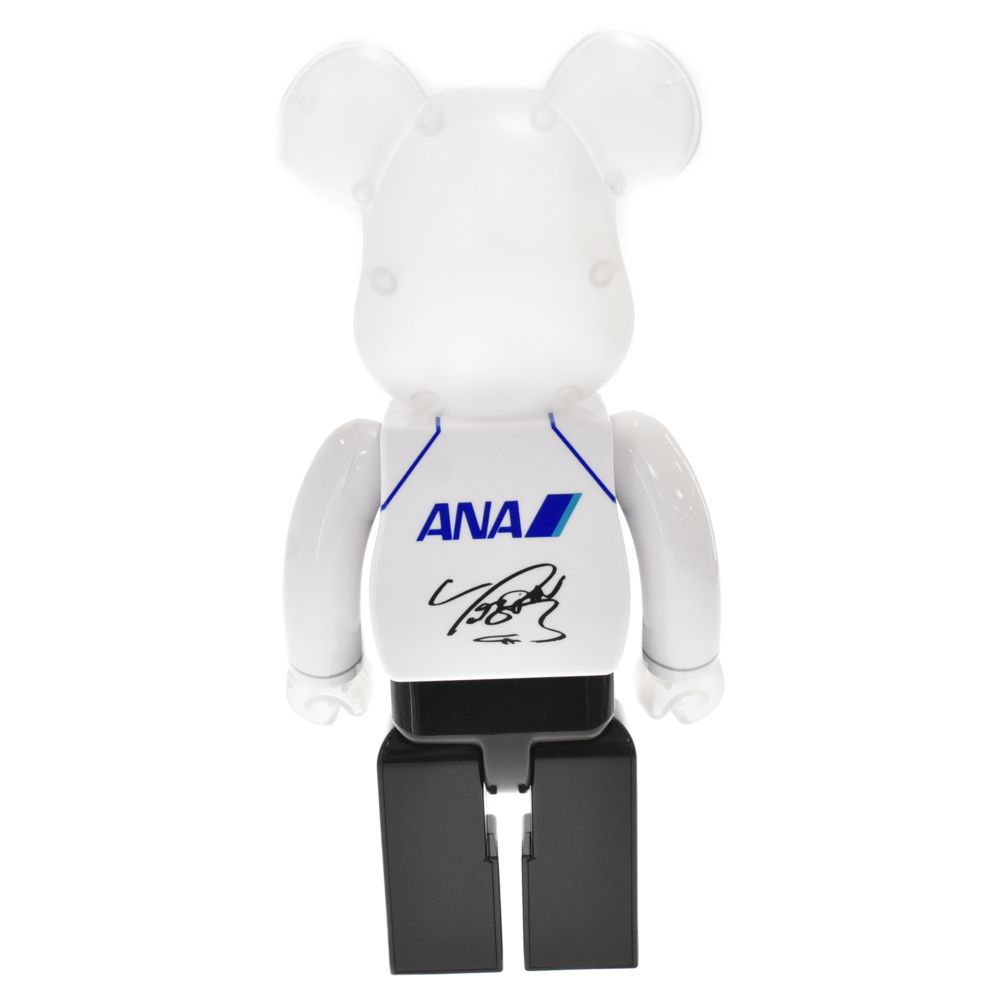 MEDICOM TOY (メディコムトイ) YUZU×BE＠RBRICK for ANA 400% 羽生結弦×ベアブリック ANAジャージーバージョン  フィギュア 人形 ホワイト/クリア