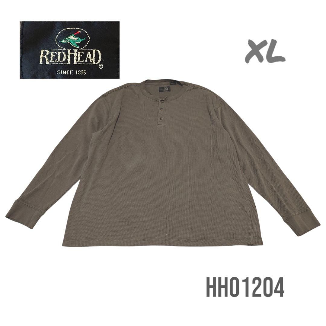 無地ヘンリーネックロンT長袖カットソーXLグリーンREDHEAD - メルカリ