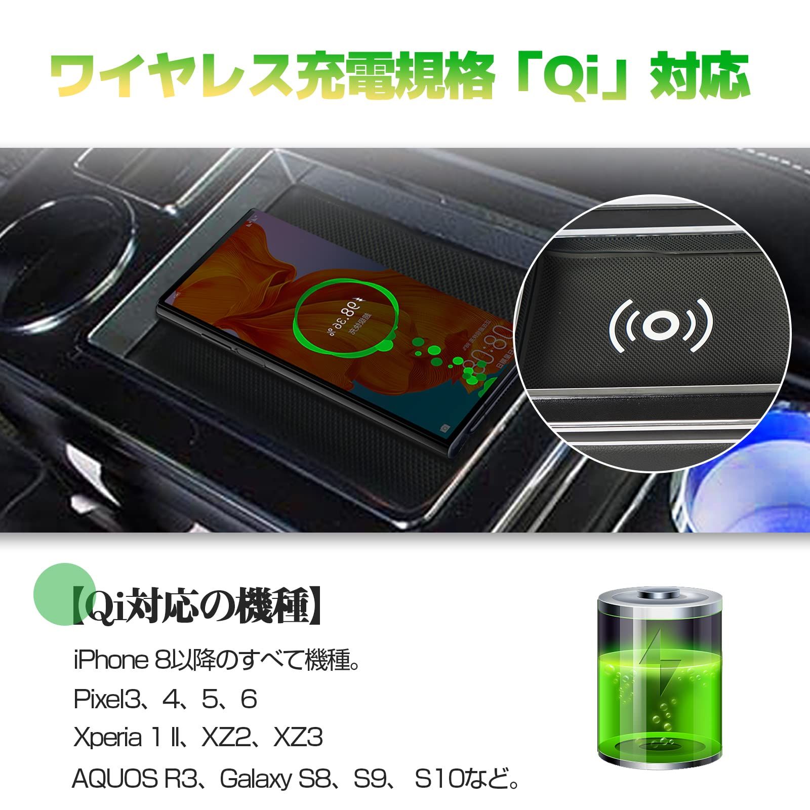 YESHMA ワイヤレス充電 コンソールボックス 車 VOXY NOAH 60系 70系 80系 ハイブリッド アームレスト ヴォクシー ノア エスクァイア 適用 60系 70系 80系 ハイブリッド センターコンソールボックス LED付き USB BRIGHTFACE_UK