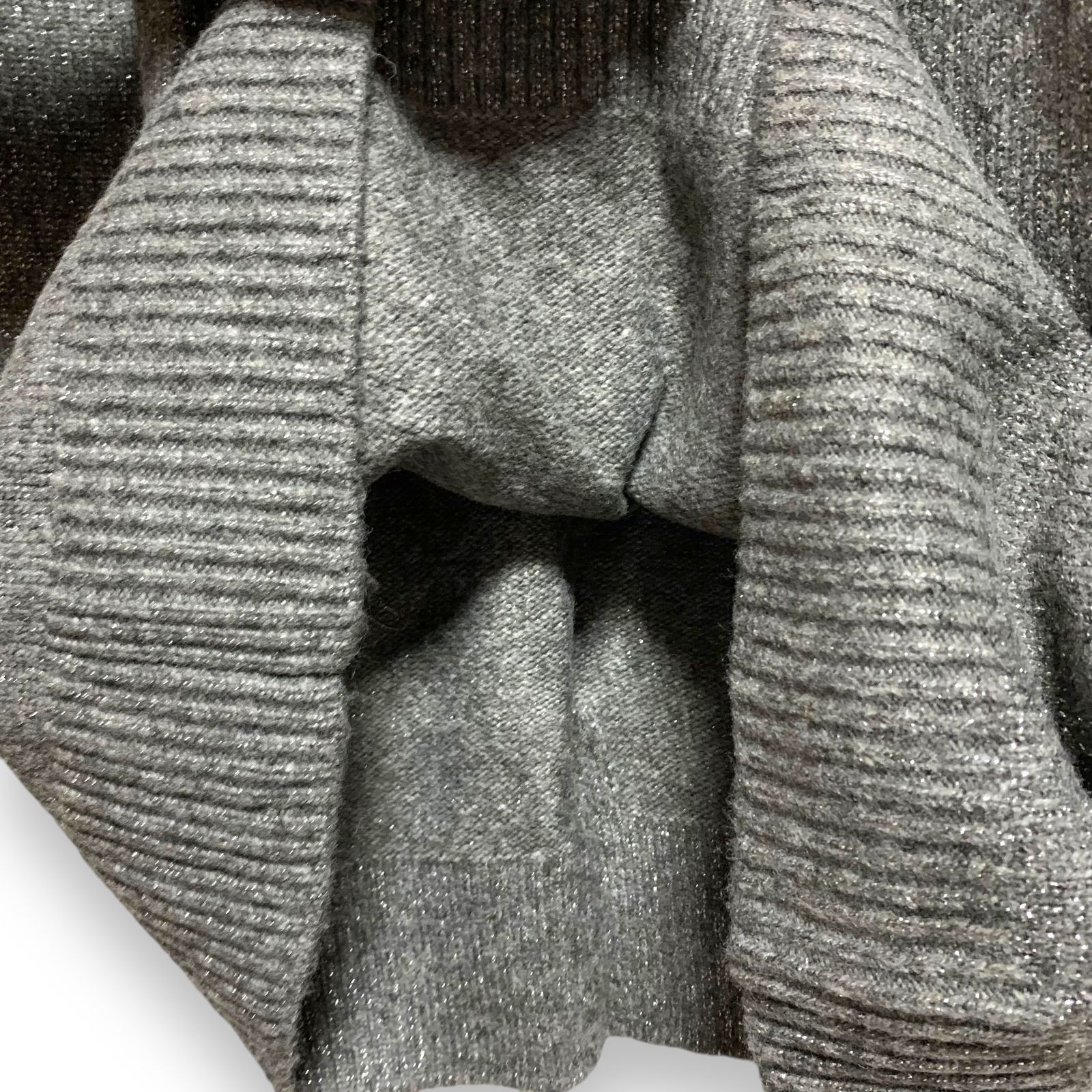 CADUNE カデュネ グレー ニットワンピース 長袖 ひざ丈 サイズ38 