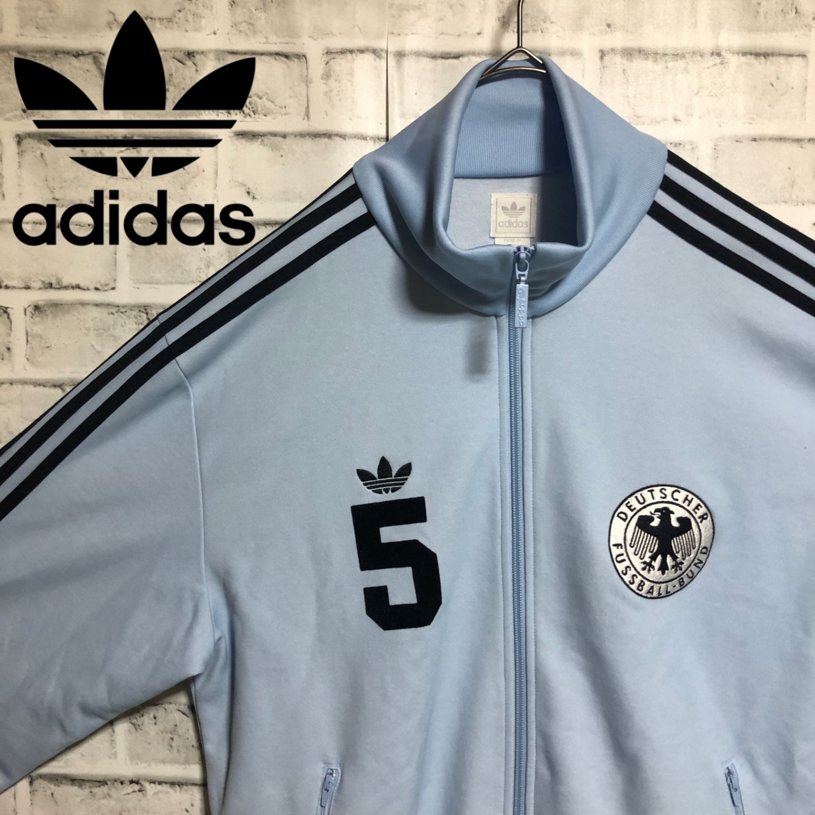 希少XXL⭐️adidas トラックジャケット/ジャージ ベッケンバウアー🇩🇪DER KAISER W杯記念 vintage ブルー