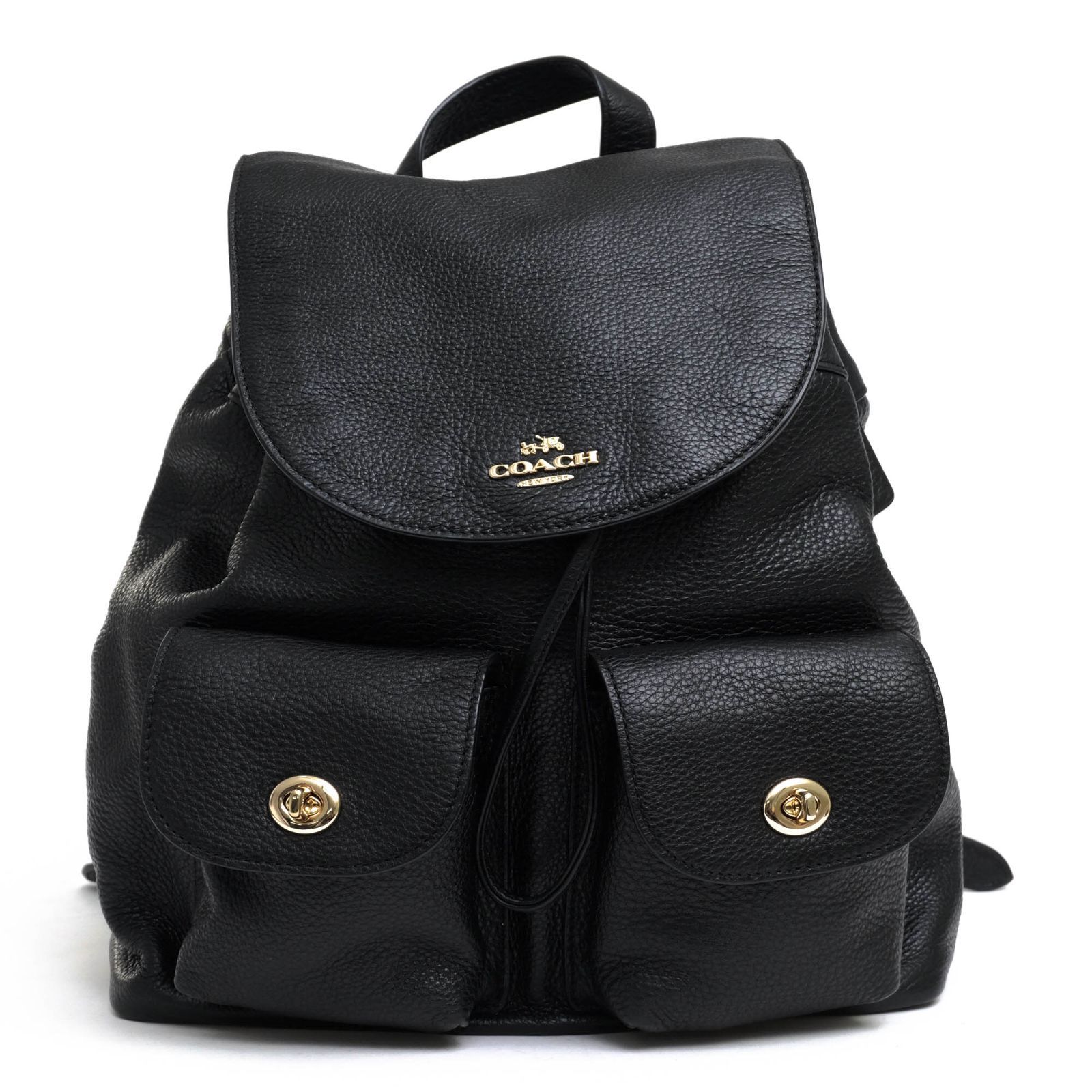 コーチ／COACH リュック バッグ バックパック レディース 女性 女性用レザー 革 本革 ブラウン 茶  F37410 BILLIE BACKPACK IN PEBBLE LEATHER ビリー バックパック 巾着型 シボ革 シュリンクレザー