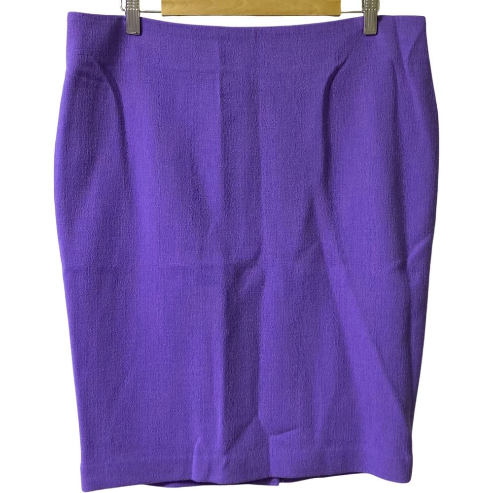 ♥ ARMANI COLLEZIONI アルマーニコレッツォーニ ノーカラージャケット スカート セットアップ サイズ50 48 パープル レディース 古着 WWW_MORNINGWALKER_COM