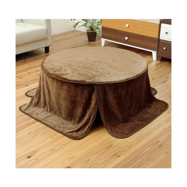 【新品・3営業日で発送】イケヒコ・コーポレーション こたつ布団用 中掛け毛布 フランネル 『フラリー』 ブラウン 約110cm丸