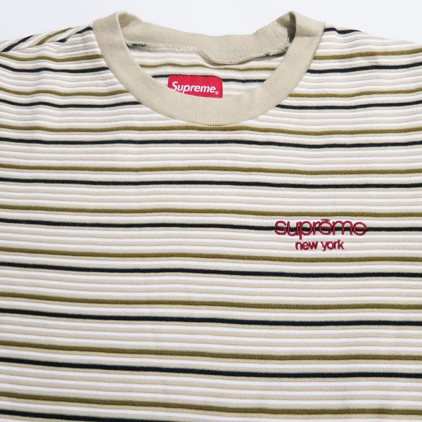 SUPREME シュプリーム 17AW RAISED STRIPE L/S TOP レイズド ストライプ ロングスリーブ トップ タン ロンT  カットソー 長袖 Tシャツ - メルカリ