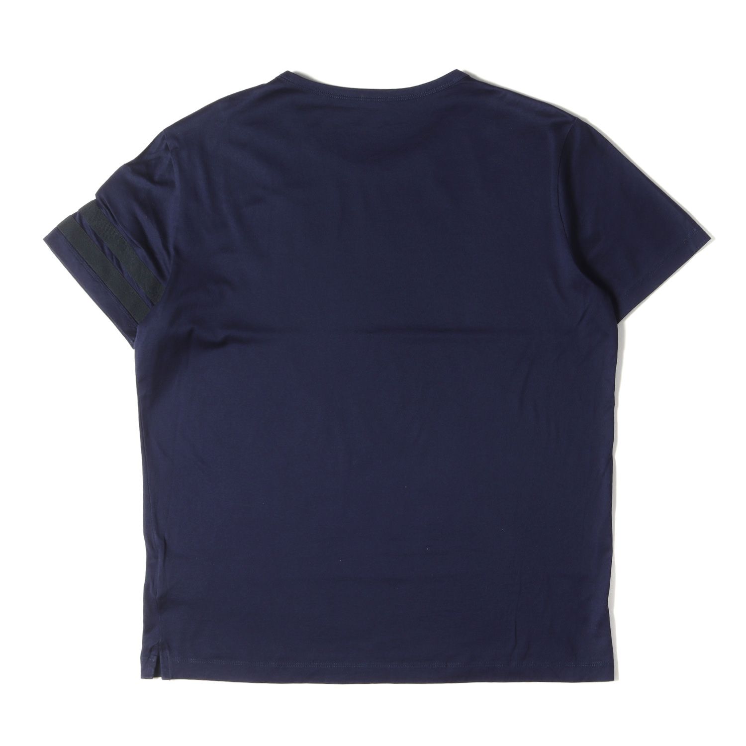 MONCLER モンクレール Tシャツ サイズ:L アームライン ロゴワッペン クルーネック 半袖 Tシャツ B10918008500 ネイビー 紺  カットソー トップス ブランド シンプル プレーン 無地