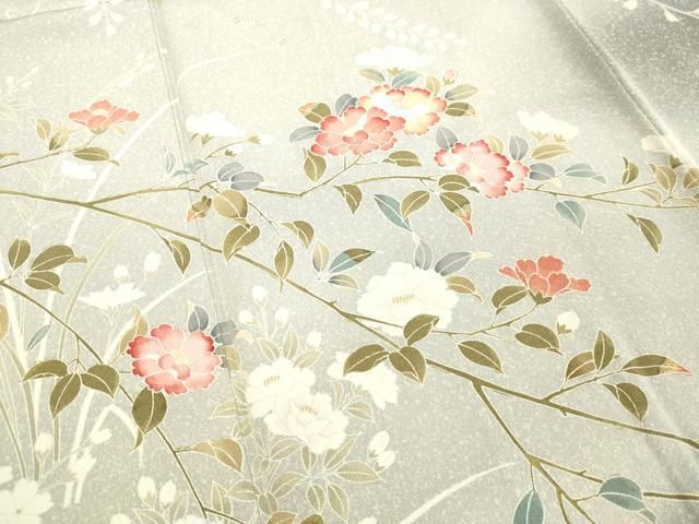 平和屋着物○訪問着 友禅 草花文 暈し染め 正絹 逸品 DAAU0646tw