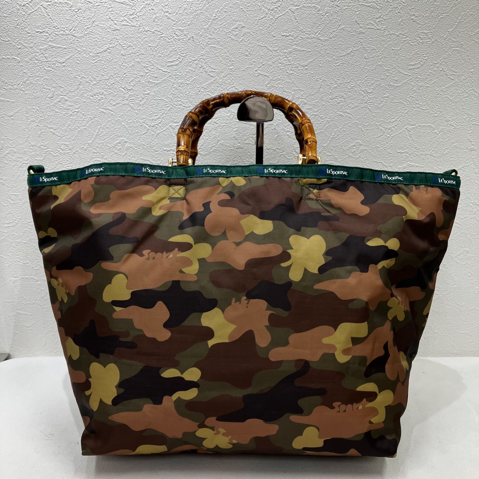 855 美品 LeSportsac レスポートサック BAMBOO TOTEフラワーカモ