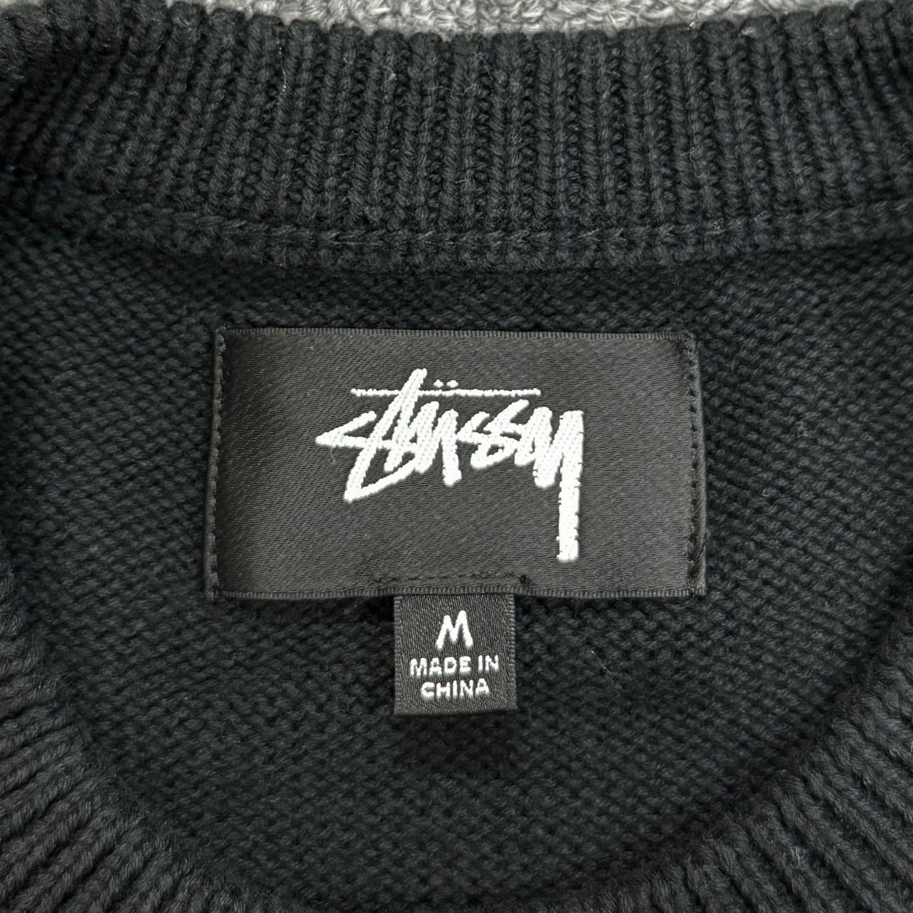 STUSSY 22AW Skull Sweater スカル セーター クルーネック ニット ステューシー 117154 ブラック M　63581A