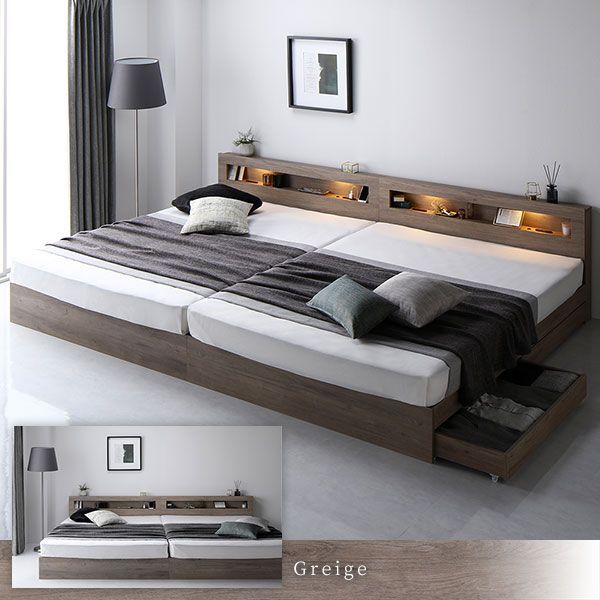 ベッド  ブラウン セミダブル ポケットコイルマットレス付きds-2333117 ベッド セミダブル ポケットコイルマットレス付き ヴィンテージ