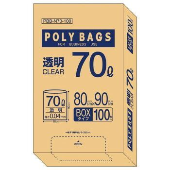 オルディ ポリバッグビジネスBOX70L 透明100P×3箱 10890501