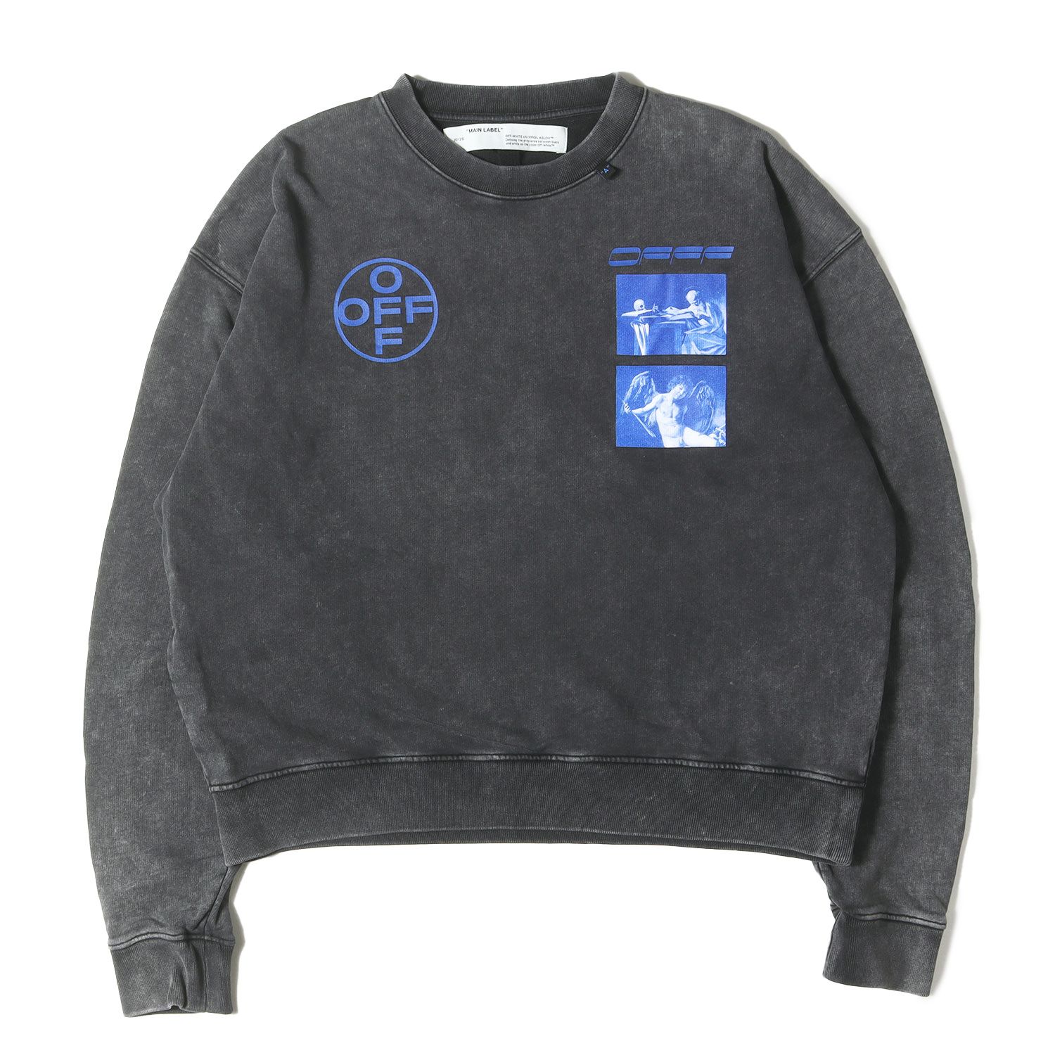 美品】OFF-WHITE オフホワイト スウェット ブラック 黒 サイズ:L