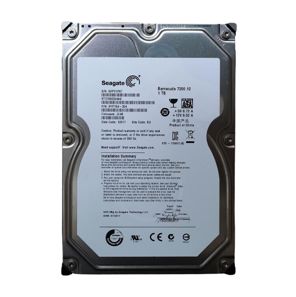 Seagate 1 TB BarraCuda 3.5インチ内蔵ハードドライブ（7200 RPM、64 MBキャッシュ、SATA 6 Gb/s、最大210 MB/s、モデル：ST1000DMZ10 / DM010） Seagate Barracuda 1 TB 3.5インチ7200 RPM 32 MBキャッシュSATA 6.0