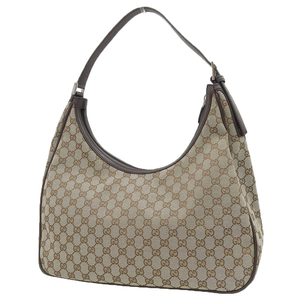 【本物保証】 超美品 グッチ GUCCI GGキャンバス ロゴ ワンショルダーバッグ 114266 2123 ベージュ ブラウン 本物保証】 超美品 グッチ GUCCI GGキャンバス ロゴ ワンショルダー
