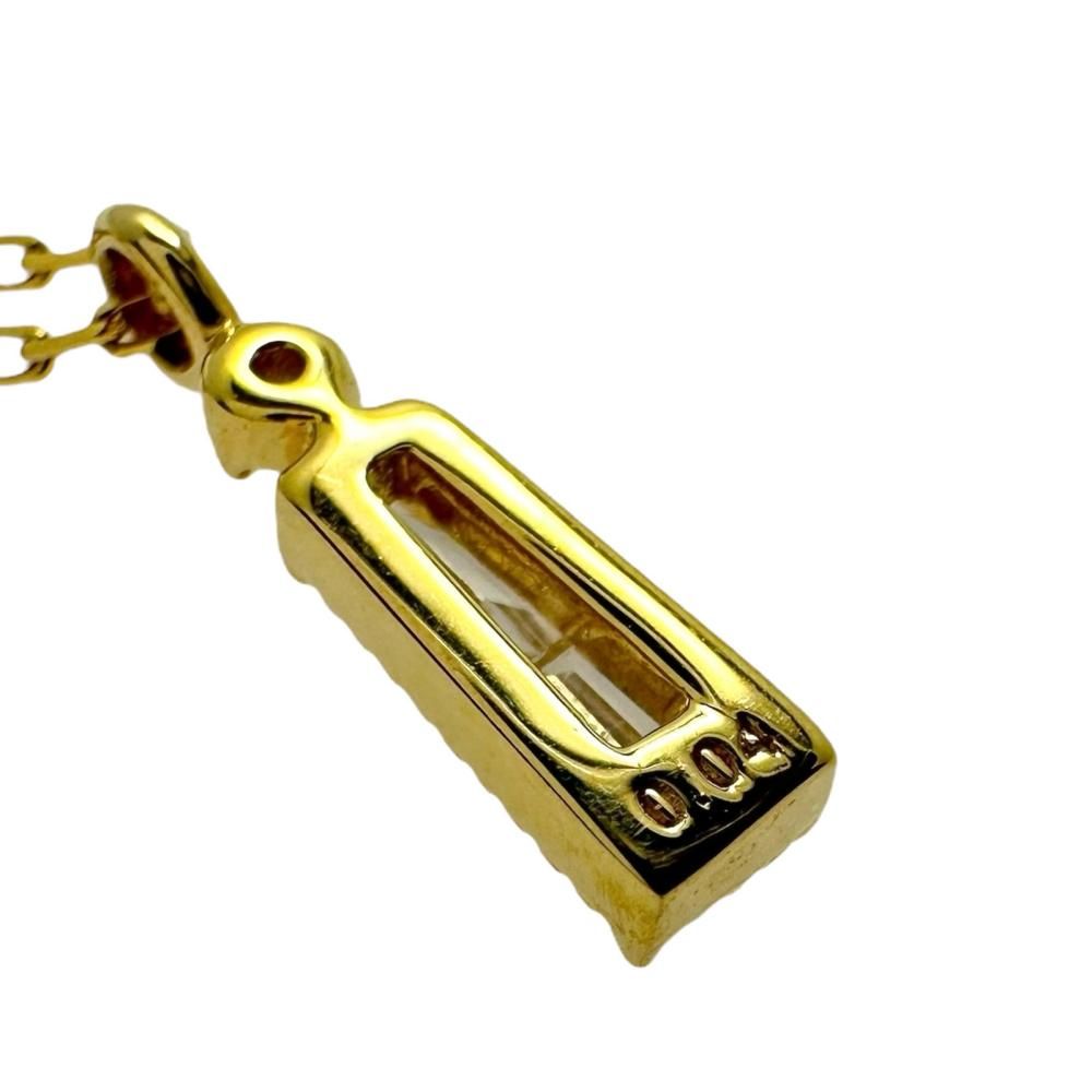 即決 agete アガット K18 ゴールド 0.04 ダイヤモンド ネックレス