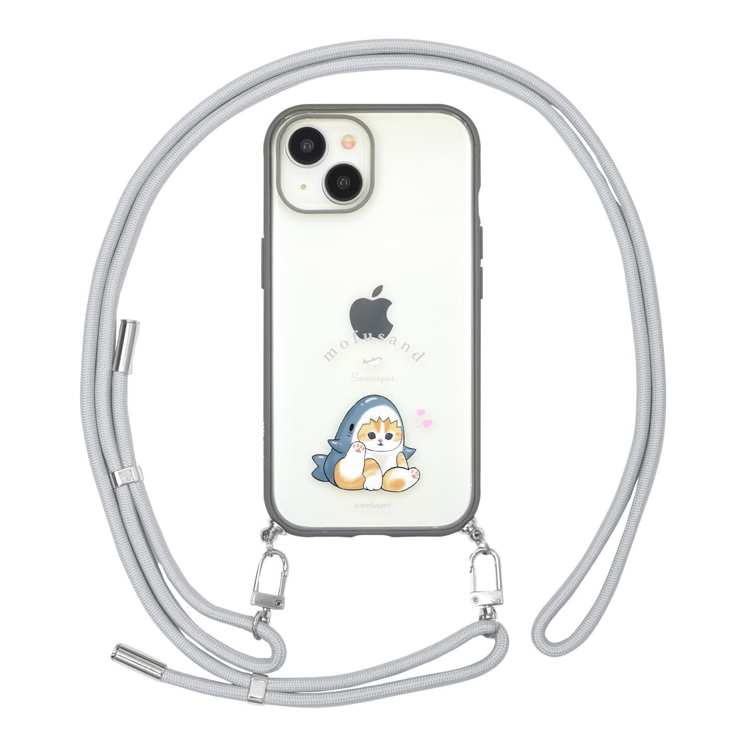 【数量限定】グルマンディーズ mofusand IIIIfit Loop iPhone 15 / 14 / 13 対応 ケース サメにゃん MOFU-46A