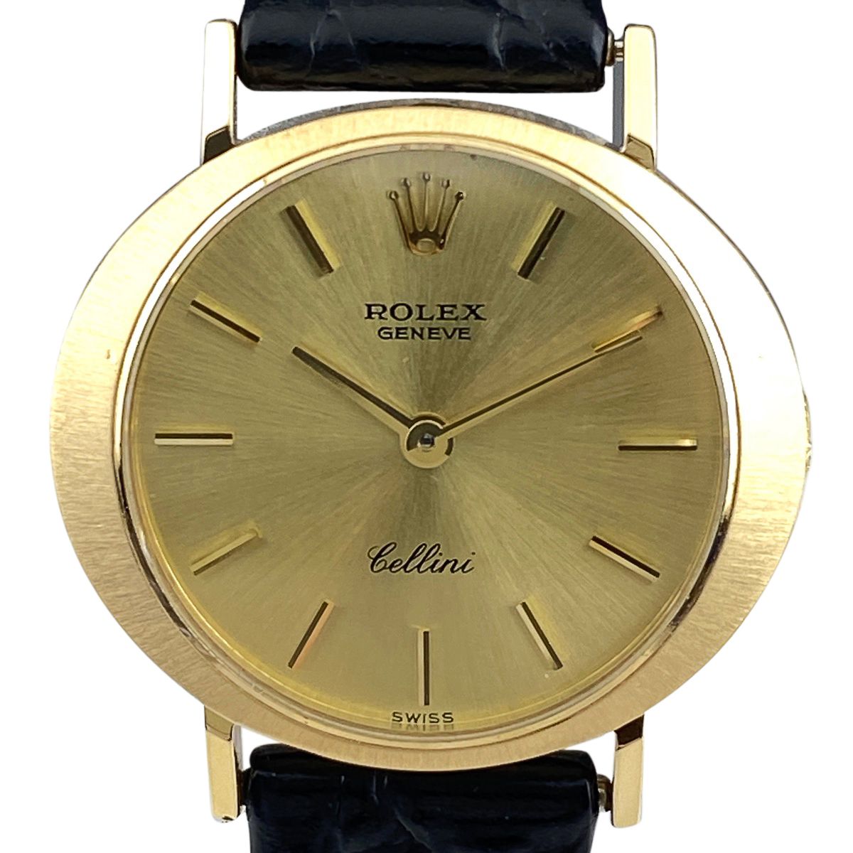 ロレックス ROLEX チェリーニ 3768 腕時計 YG レザー 手巻き ゴールド  