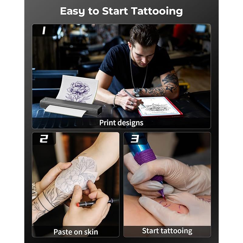 新品】 Itari M08F tattoo printer タトゥー用紙10枚付属 モバイル 