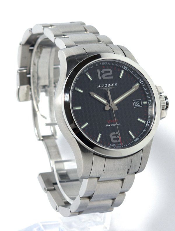 LONGINES ロンジン腕時計 クォーツ グレーConquest vhp ☆箱・ギャラ付！美品！LONGINES ロンジン コンクエスト V.H.P.