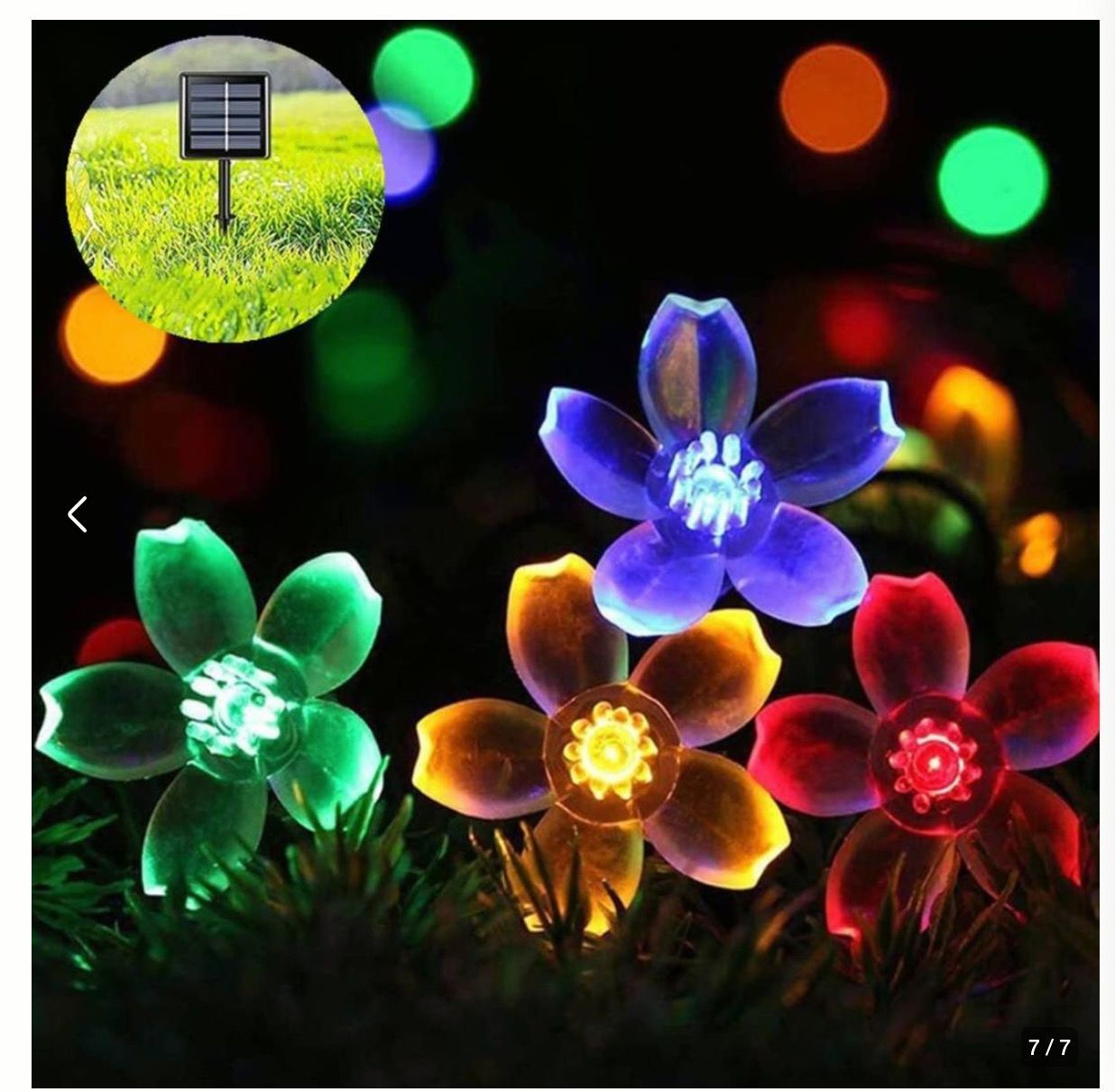 LED 桜花ガーデンライト 50LED 6.5M イルミネーション 夜間自動点灯 格安ストア メルカリ