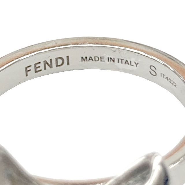 FENDI フェンディ リボンリング シルバーカラー Sサイズ 11号 真鍮 