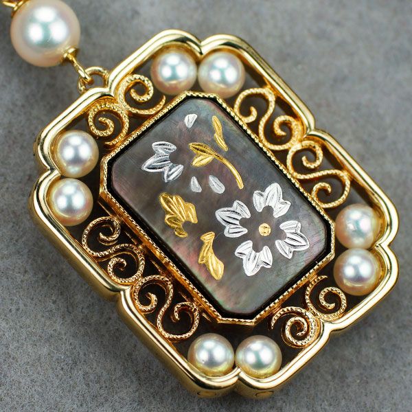 ミキモト K18YGピクウェ/シェル ペンダントトップ ミキモト K18YG シェル ペンダントトップ ピクウェ イニシャル g