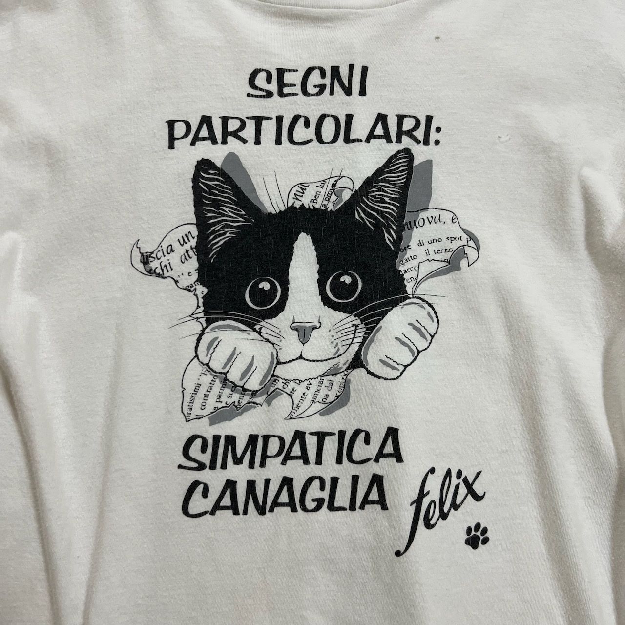 80s 猫 シングルステッチ アニマル Tシャツ ホワイト 古着 - メルカリ