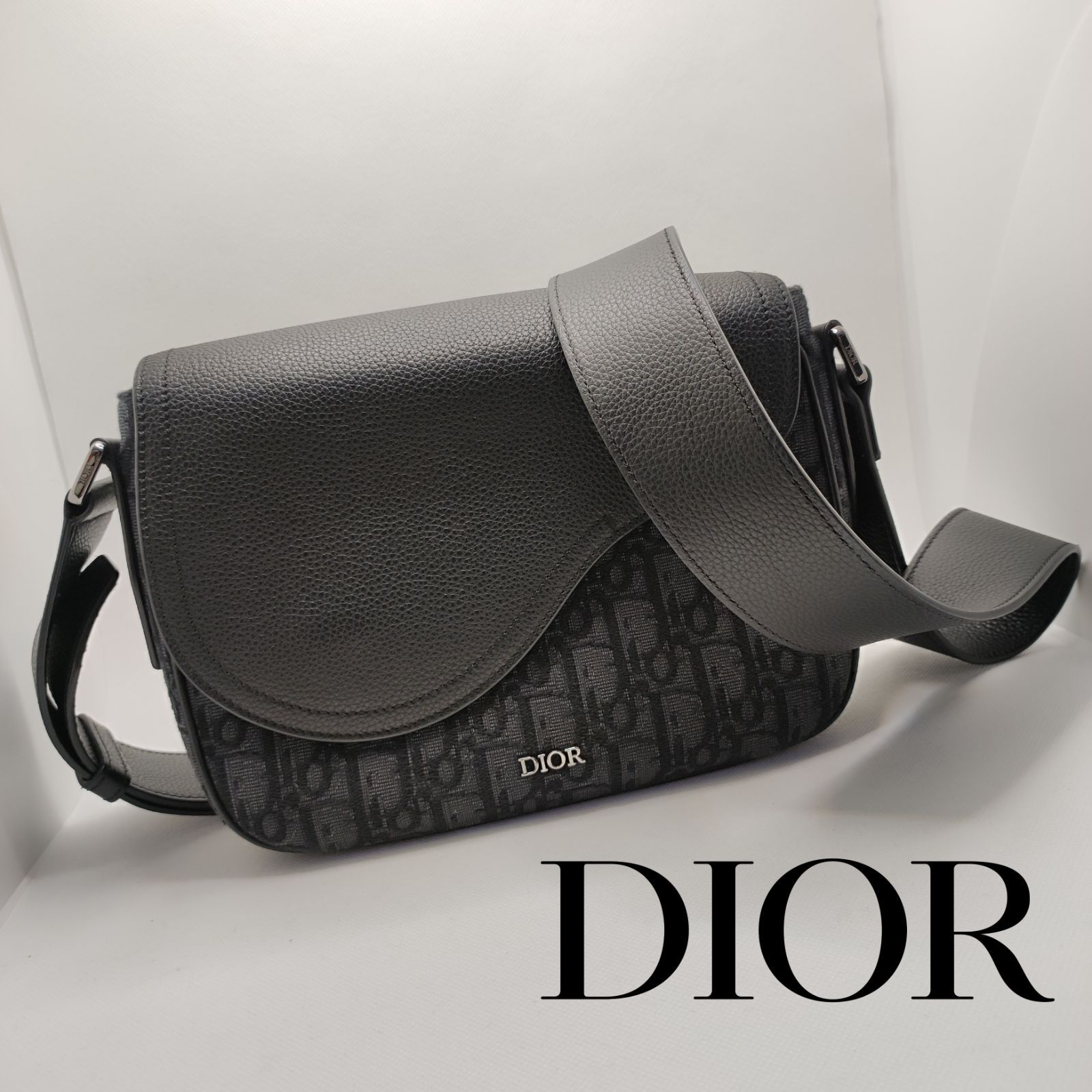 Dior】オブリーク ミニ サドル メッセンジャーバッグ ブラックx