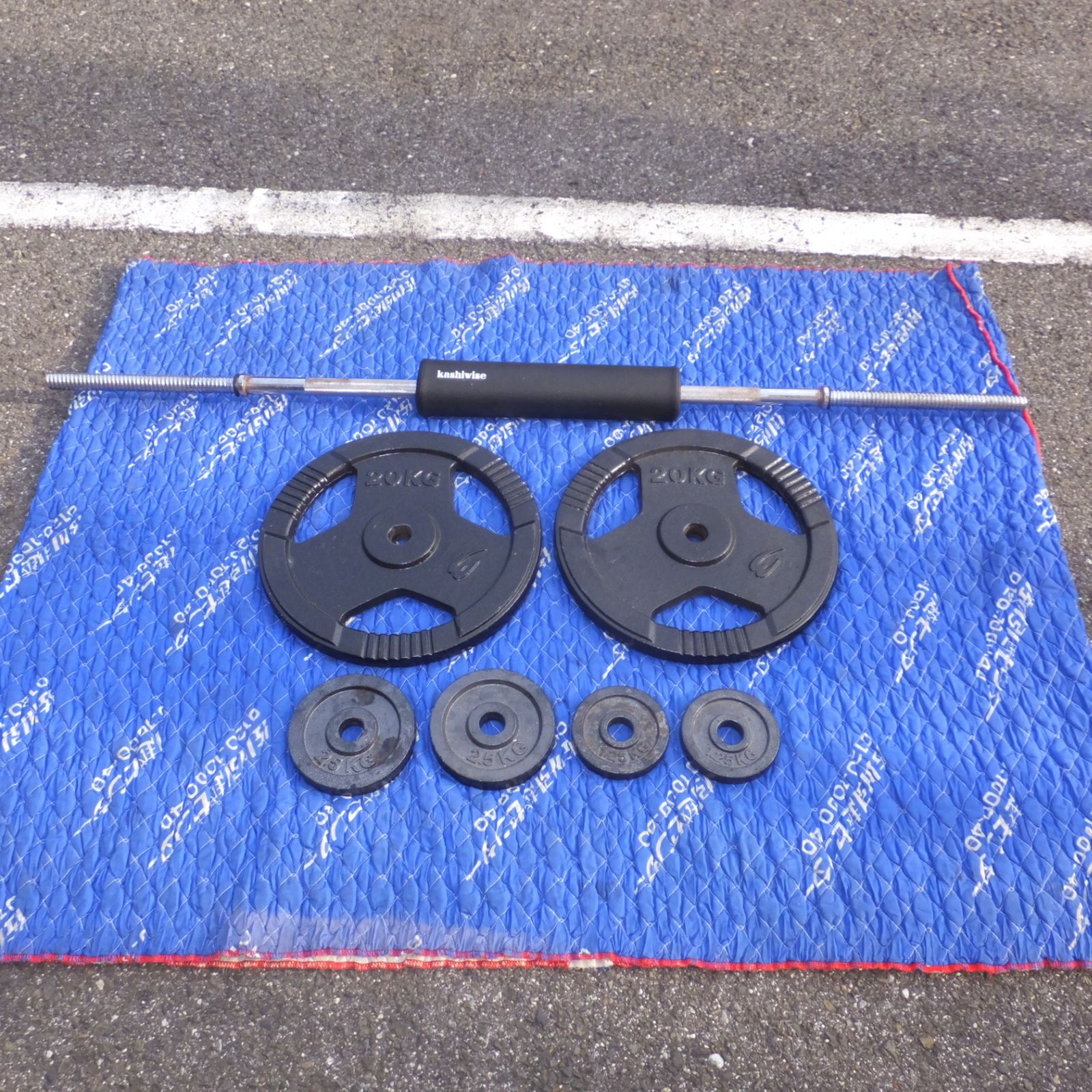 2個口 岐阜発 ボディメーカー BODYMAKER バーベル シャフト プレート 20kg×2 2.5kg×2 1.25kg×2 計 47.5kg セット