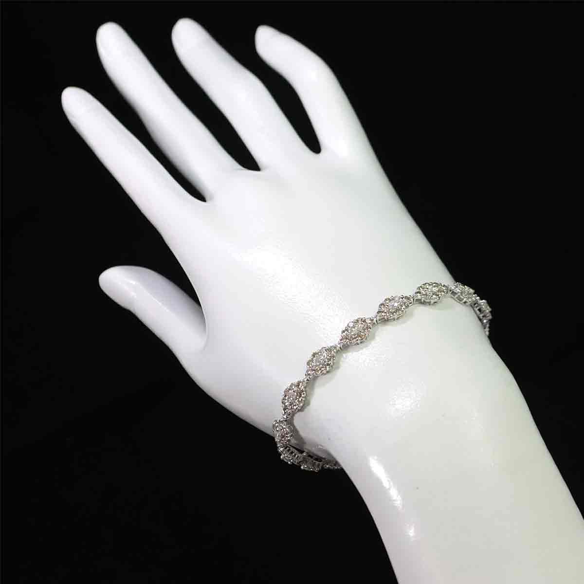 ダイヤ 5.67ct Pt ブレスレット 17cm プラチナ Diamond Bracelet 90208208-