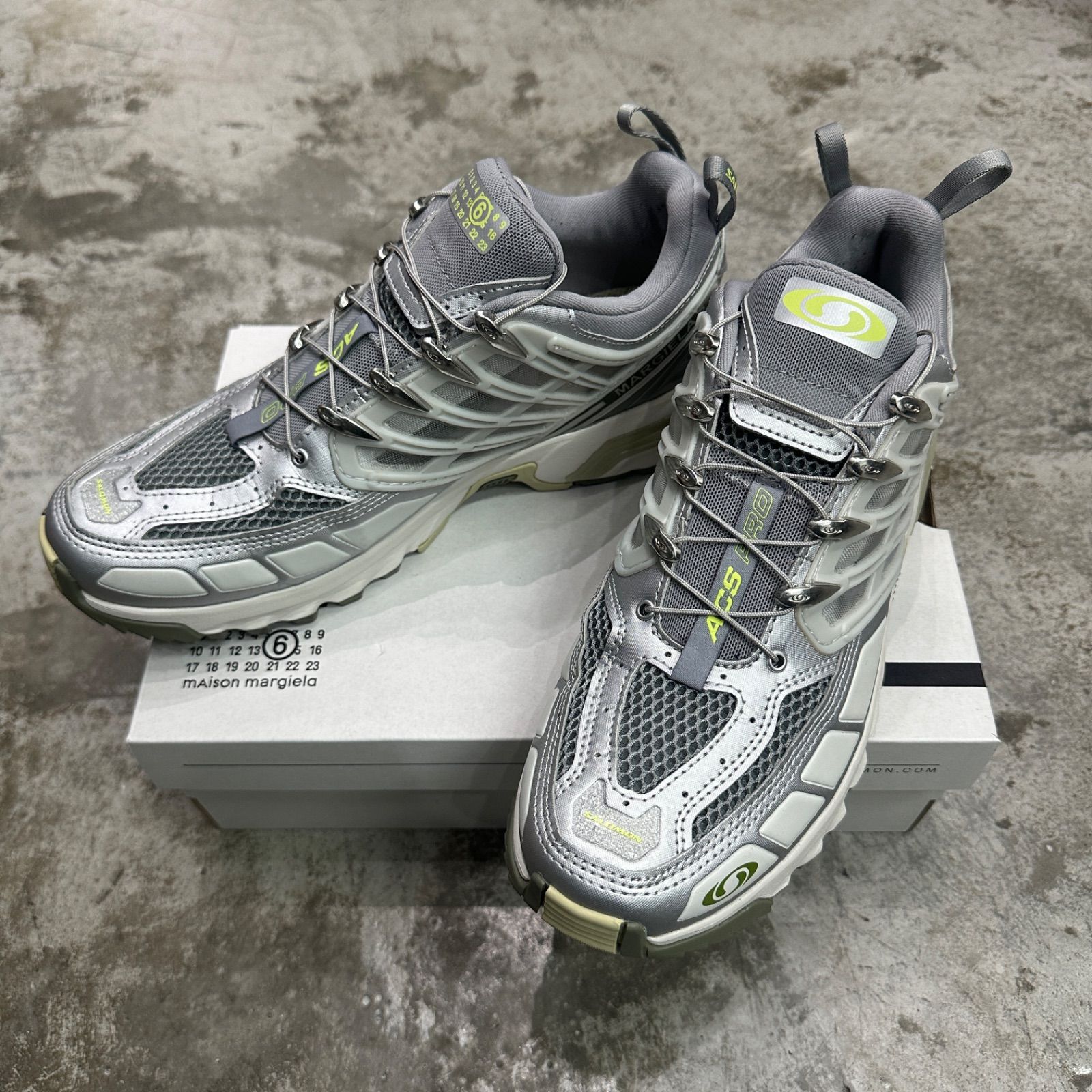 参考上代66000円 MM6 SALOMON ACS PRO SNEAKER Sharkskin Ftw Silver 