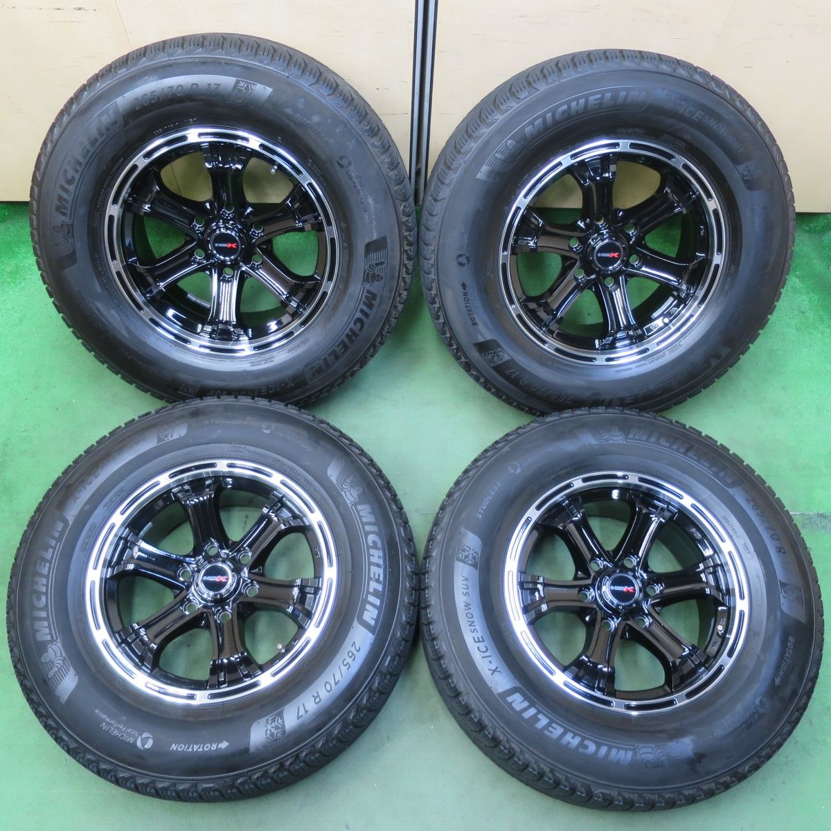 超バリ溝 23年 キレイ ほぼ10分 スタッドレス 265|70R17 ミシュラン X-ICE SNOW SUV B-MUD K 17インチ PCD139.7|6H 5101709イス