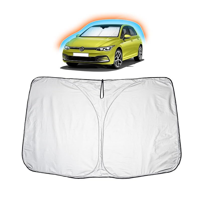 SKTU フォルクスワーゲン ゴルフ 8代目 vw golf8 専用 サンシェード フロントガラス用 日焼け防止 暑さ対策 紫外線カット 簡単取付 収納便利 耐久性 ベルクロ アクセサリー カスタム パーツ 1
