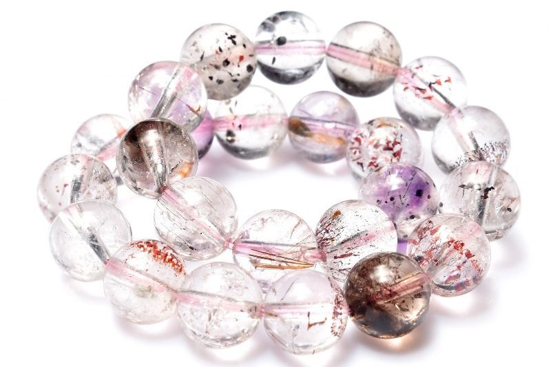 １点物 上質 マルチ スーパーセブン 7.5mm ブレスレット パワーストーン 天然石 _MA7952