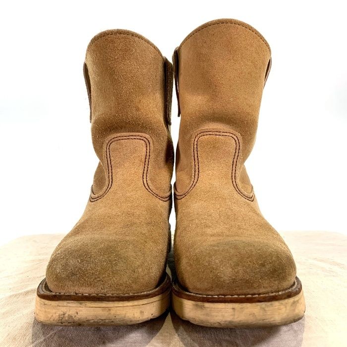 90 s REDWING レッドウィング スウェード ペコスブーツ ベージュ 8168 97年 縦刺繡羽タグ Size 9E 27.0cm