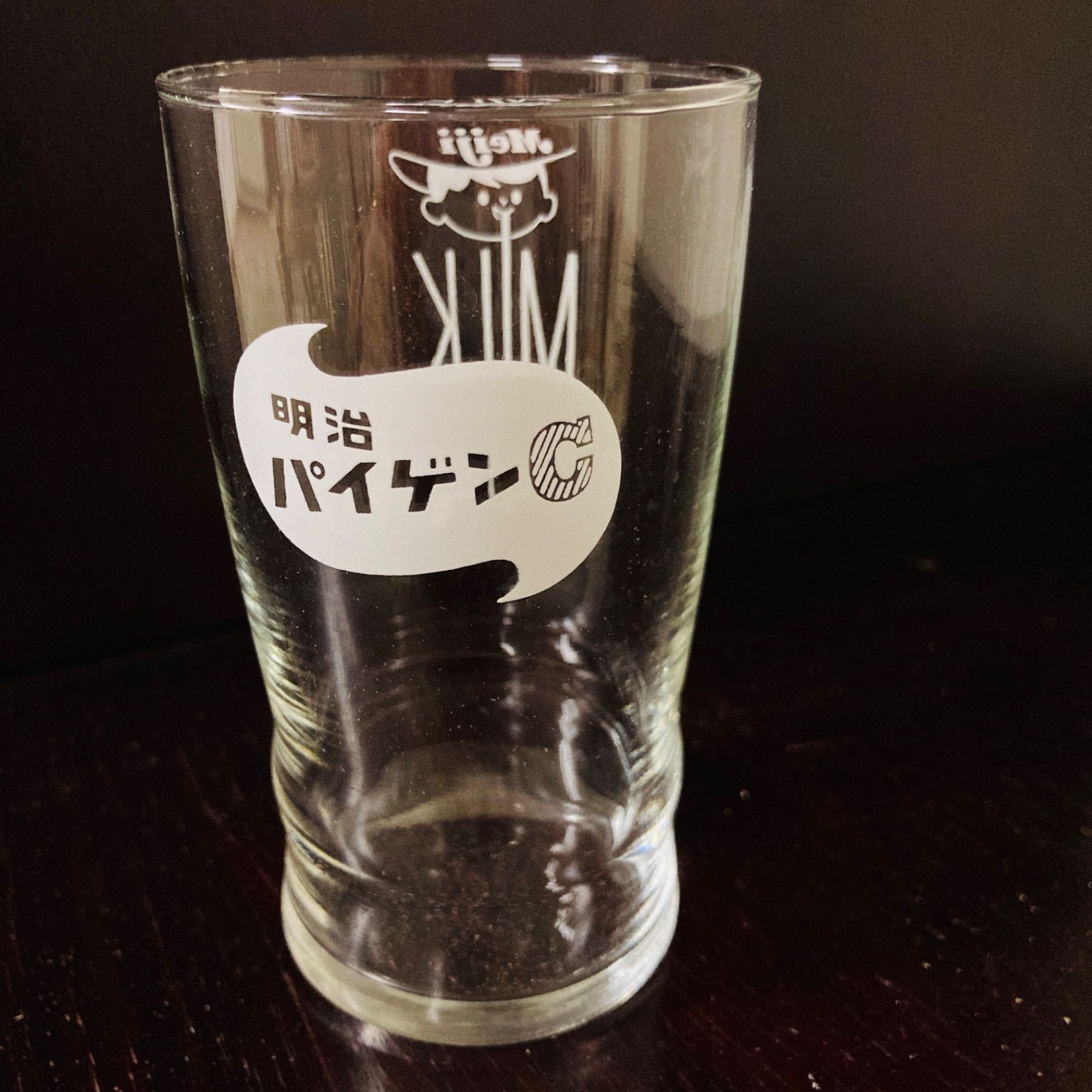 昭和レトロ 明治と森永牛乳のガラスのコップ 3コセット ノベルティ